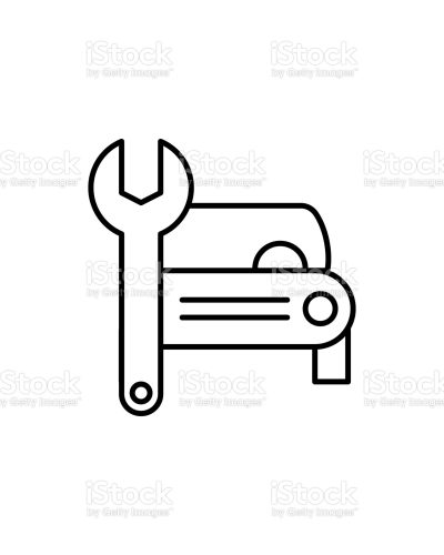 car, wrench, repair icon. Can be used for web, logo, mobile app, UI, UX on white background on white background